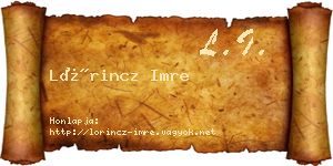 Lőrincz Imre névjegykártya