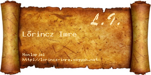 Lőrincz Imre névjegykártya